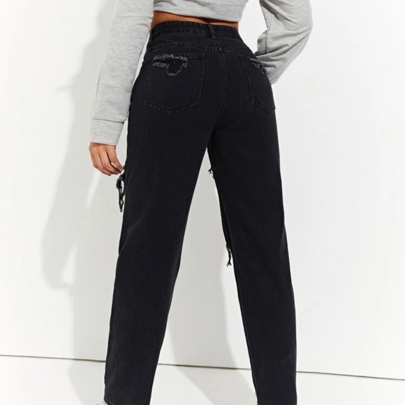 Shein Black Ripped Jeans - Picture 2 of 2